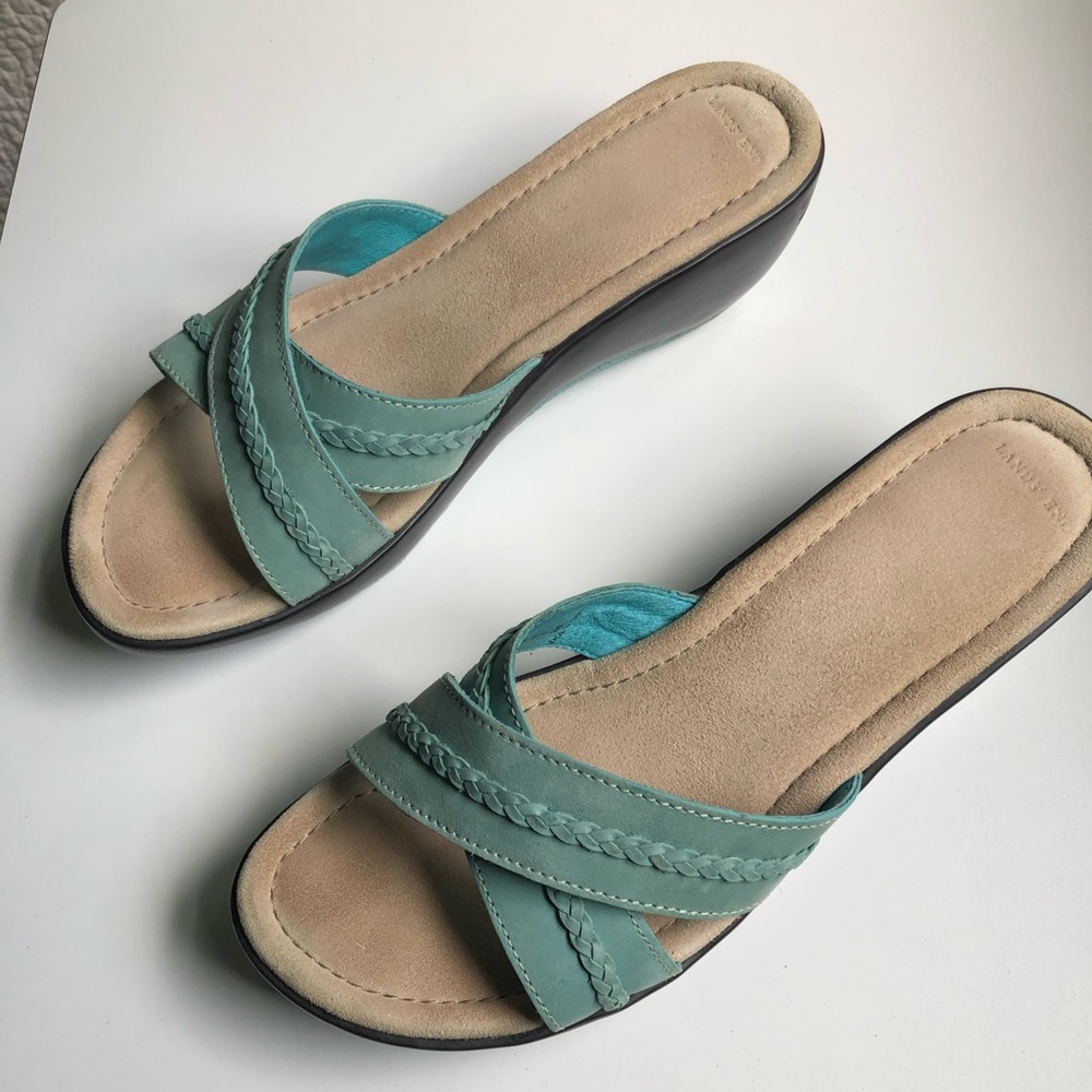 Lands End Women’s Wedge Slide Sandals - Size 7 1/2